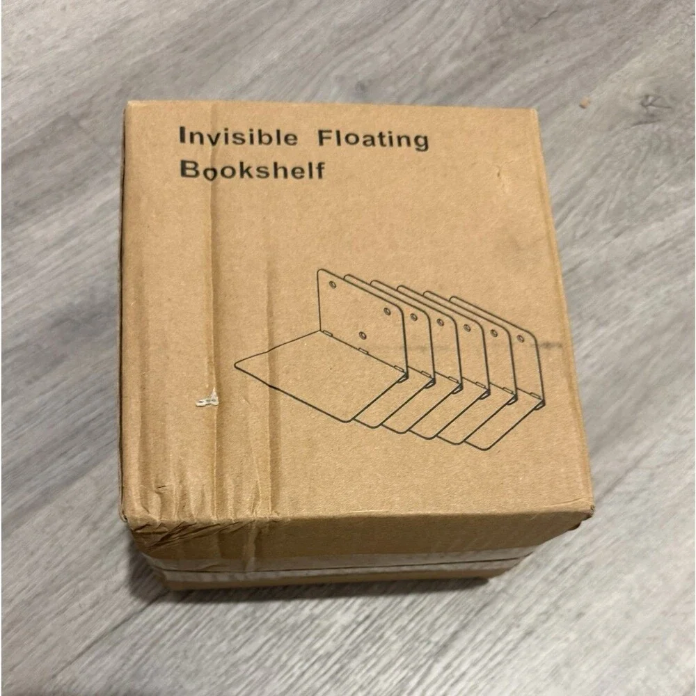 New Invisible Metal Floating Bookshelf Lot of 6 White Wall Mount Book Decor